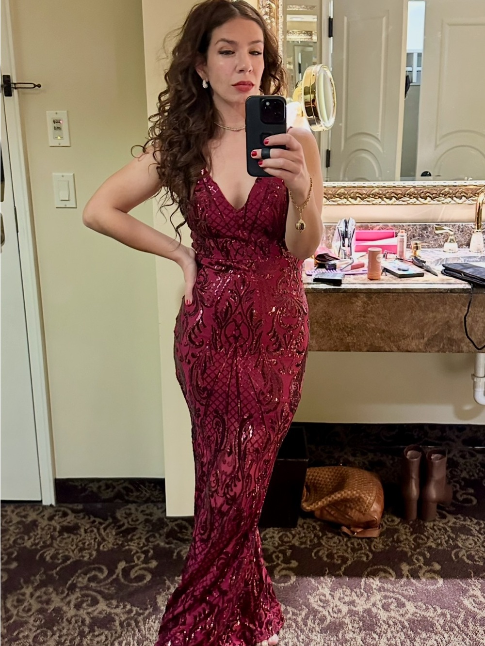 Windsor red sequin dress